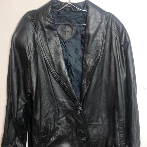 jacqueline ferrar leather trench coat